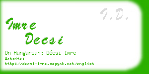 imre decsi business card